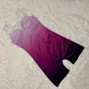 Zaclotre leotard mid thigh purple ombre sz 130